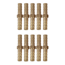 10Pcs 6mm Inner Dia Air Gas Straight Hose Pipe Barb Coupler Connector