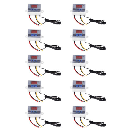 10X 220V Digital LED Temperature Controller 10A Thermostat Control  Probe New