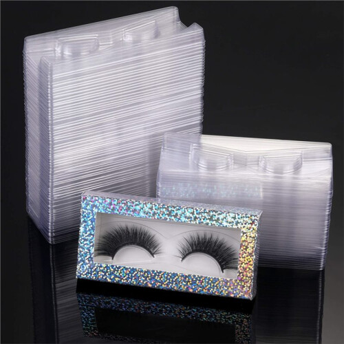 50 Piece Rectangle Lash Trays Holder Plastic Eyelash Trays for False Eyelash Packaging Box Eyelash Storage Case 2