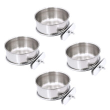 4 Pack Bird Cage Food Water Dispenser Food Dish Bird Feeder Cup for Cage, Bird Food Holder Container