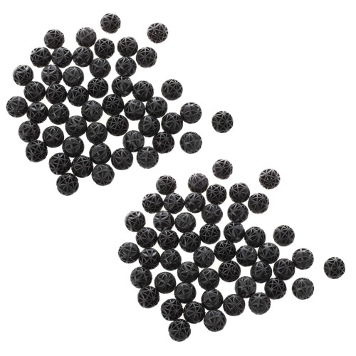 100 Pcs 18mm Diameter Black Bio Balls for Aquarium Pond Filter