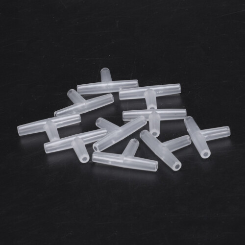Plastic Tee Shape Aquarium 3-Way Air Valve Connectors 50 Pcs White 2
