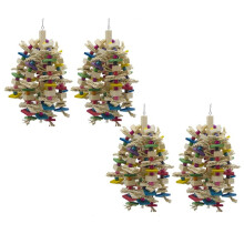 4X Large  Chewing Toy - Bird  Blocks Knots Tearing Toy Bird Cage Bite Toy for African Grey Macaws Cockatoos