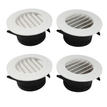 4 Pieces 4 Inch Air Vent Louver, Air Grill Cover with Built-In A Fly Screen for Bathroom Office Home