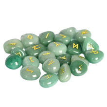 25pcs Natural Amethyst Rune Stone Irregular Divination Agate Rune Gift Decoration Green