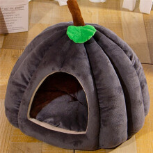Lit pour Chat en Forme de Citrouille, Lits pour Chats D'Intérieur, Lit pour Chat en Forme de Citrouille, Tente pour Chat avec Coussin Amovible, Bleu