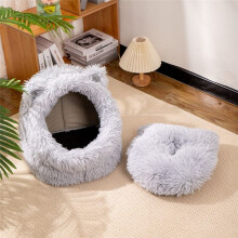 Cama de Felpa para Gatos Cama para Gatos Cama Semicerrada para Perros Cama para Mascotas Extraíble y Lavable S