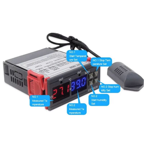 STC-3028 12V Digital Thermostat Thermometer Hygrometer Temperature Humidity Controller Regulator 2