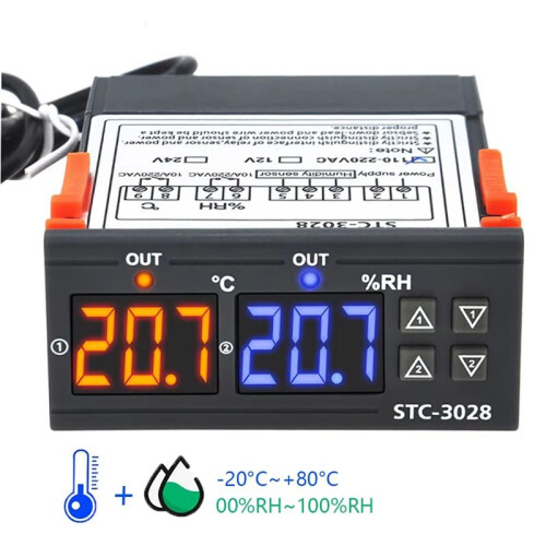 STC-3028 12V Digital Thermostat Thermometer Hygrometer Temperature Humidity Controller Regulator