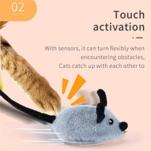 Interactive Cat Toy Mouse Moving Cat Toys Remote Control Cat Toys Mice Electronic Moving Toy Cat Self Gift Yellow