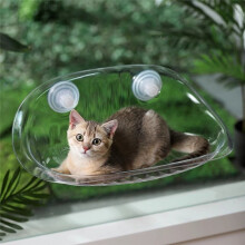 Litière pour Chat pour Toutes les Saisons Cadre D'Escalade pour Chat Fenêtre pour Chat Ventouse Lit Suspendu Balançoire Lit de Balcon Lit en Verre