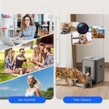 2L Automatische Voerbak voor Huisdieren, Voerbak voor Katten, Wi-Fi & Cameragestuurde Voerbak, Voedseldispenser, Afstandsbediening, App, Amerikaanse