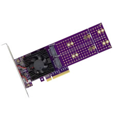 Carte D'Extension PCIe 3.0: Aucun Démontage Requis, 4 Interfaces NVMe, Quatre Baies M.2, Carte D'Extension PCIe ASM2824