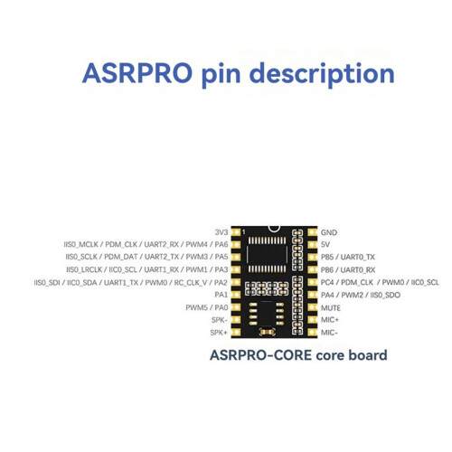 ASR-PRO Core Board Speech Recognition Control Module AI Offline Recognition Module Pin Headers Not Soldered 4M 2