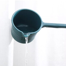 Long Handle Dark Green Plastic Water Dipper, 80g Kitchen Shower Cup