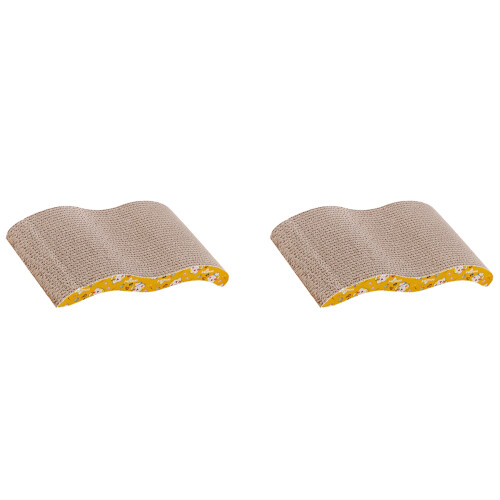 2X Cat Scratcher Cardboard Cat Scratch Pad with Premium Scratch Textures Design Durable Cat Scratching Pad
