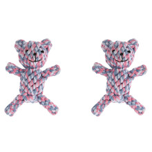 2X Popular Chew Knot Toy Bear Strong Puppy Dog Pet Tug War Cotton Rope
