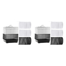 6Pcs Large Adjustable Bird Cage Cover Seed Feather Catcher Universal Birdcage Nylon Mesh Net Cover Soft Airy Skirt Guard