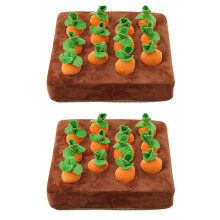 2X Interactive Dog Toys,Carrot Snuffle Mat for Dogs Plush Puzzle Toys 2 in 1 Nosework Feed Games for Pet Stress Relief