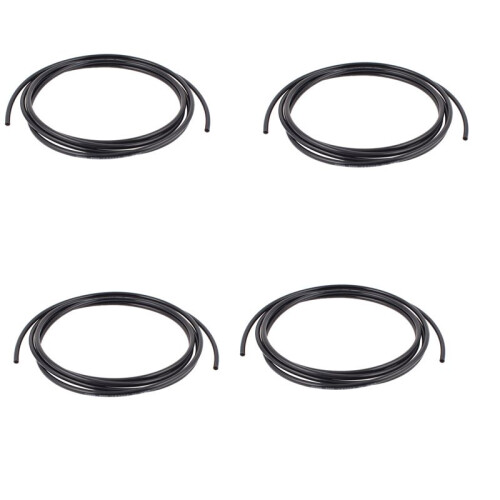 4pcs 6mm x 4mm Pneumatic Air Compressor PU Hose Pipe 3 Meters Black