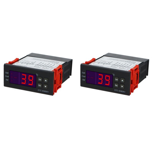 2X STC-8080A+Digital Temperature Controller 220V Regulator Cold Storage Freezer Sensor Hygrometer 40%