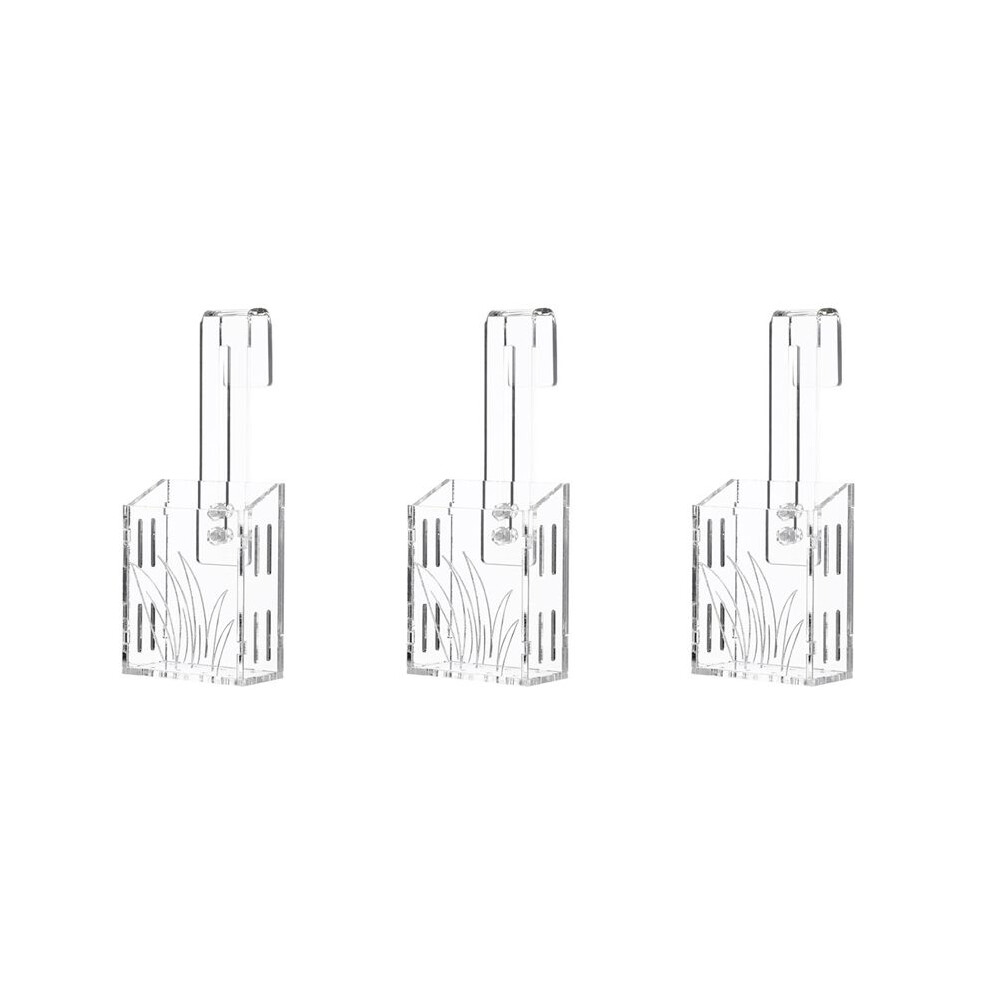 3X Aquarium Planter - Hanging Holder Acrylic Aquatic Plant Cups Fish Tank Plant Holder Aquarium Plant Pots A 6033116804969