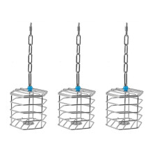 3X Pet Bird Squirrel Bold Stainless Steel Food Hanging Cage Foraging Toys Macaw Cockatoo Hunt Feeder