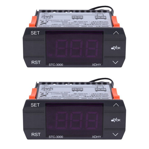 2X STC-3000 Digital Temperature Controller Thermostat with Sensor 110-220V 30A