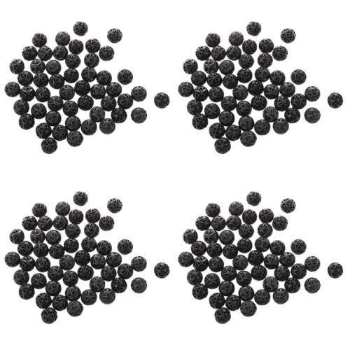 200 Pcs 18mm Diameter Black Bio Balls for Aquarium Pond Filter