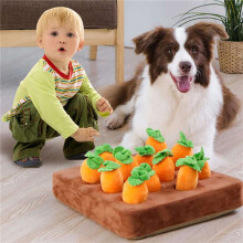 2X Jouets Interactifs pour Chiens, Tapis de Reniflement de Carottes pour Chiens en Peluche Puzzle Jouets 2 en 1 Nosework Feed Games pour Pet Stress