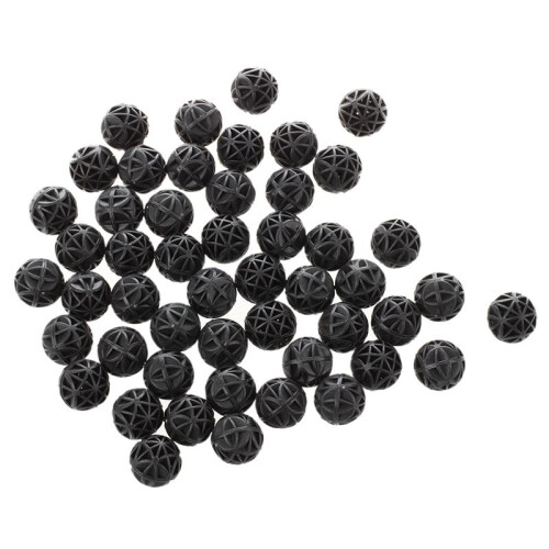500 Pcs 18mm Diameter Black Bio Balls for Aquarium Pond Filter 2