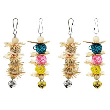 4x Boules de Rotin Perroquet Animal de Compagnie Oiseau Jouet Oiseau Interactif Morsure Jouets à Mâcher pour Perruche Cage Accessoires Oiseau Jouant