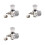 3X Akvarium CO2-Regulator 2000psi Tryckmätare för 6 mm Sugrör 3/8-24UNF 1