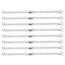 Magnetisk HalsbandsföRläNgare Justerbar KedjeföRläNgare för Halsband, Magnetiska HalsbandslåS och FöRslutningar Silver