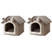 2X Cat/Dog Bed Removableand Washable Foldable Pet Sleepping Bed Cat House Kennel for Dog House Indoor Cat Nest L