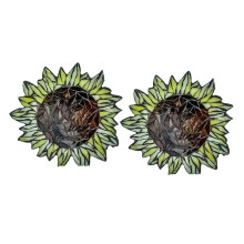 2-Teiliges DIY-Gebirgskette-Mosaik-Set, Lustiges Sonnenblumen-Pilz-Buntglas-Bastel-Buntglas-Fuchs-Mosaik-Set, I