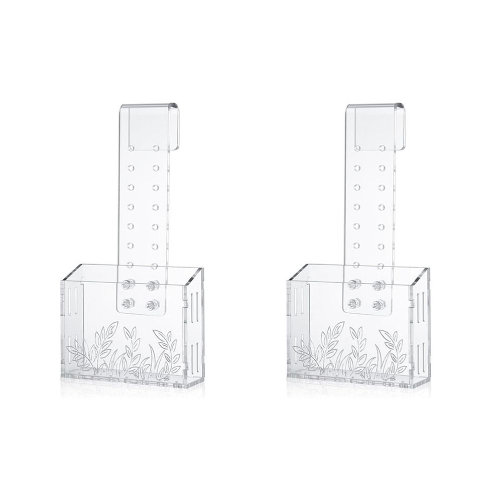 2X Aquarium Planter - Hanging Aquarium Plant Holder Acrylic Aquatic Plant Cups Fish Tank Plant Holder B 6031233206796