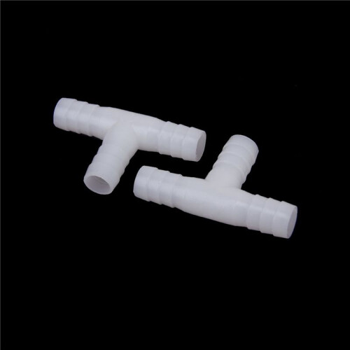 4pcs 12mm Plastic Equal Tee Connector Barbed Pipe Fitting Air/Water Hose Joiner 2