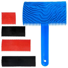 5 Stuks Houtnerfgereedschap Rubber Houtnerfroller Gereedschap Herbruikbaar Graanpatroon Schildergereedschap voor Doe-Het-Zelf Muurvloer