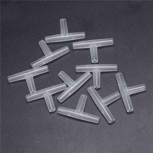 Plastic Tee Shape Aquarium 3-Way Air Valve Connectors 40 Pcs White 1