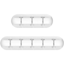 White Cable Clips, Cord Organizer Cable Management, 2 Packs Cord Holder for Desk Home and Office (5, 3 Slots)