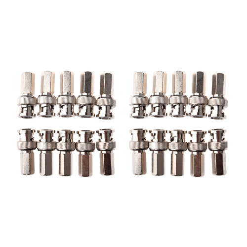 Conector Coaxial BNC Macho CCTV RG59 Paquete de 20
