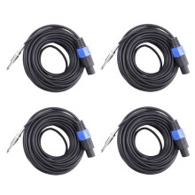 4Er Pack 50 Ft Speakon auf 1/4 Zoll Lautsprecher Kabel 12 Gauge AWG Kabel AudioverstäRker Verbindung Kabel 6,35 mm DJ / PA Lautsprecher Kabel Kabel