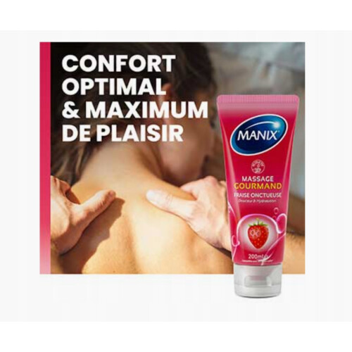 Manix Eetbare Aardbeienmassagegel 200 Ml Glijmiddel 1