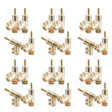24Pcs Banana Plugs 45 Degree Angled Banana Connectors Screw Locking Connectors for AV Receiver,Amplifier,Speaker Gold