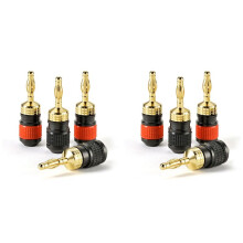 8X Premium Plated Quick Connect-Banaanstekkers: Veilige Luidsprekerconnector, met Bredere Basis voor Maximale Signaaloverdracht