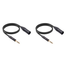 2Stück 6,35 mm auf XLR-Klinke Audiokabel 6,35 mm (1/4 Zoll) Stecker auf 3-Poligen XLR-Stecker, Symmetrisches Schnittstellenkabel für Mikrofon, 1,8