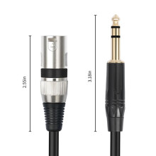 1/4 Inch to XLR Male Balanced Signal Interconnect Cable 6.35mm to XLR Patch Cable Microphone Balanced Cable 200cm