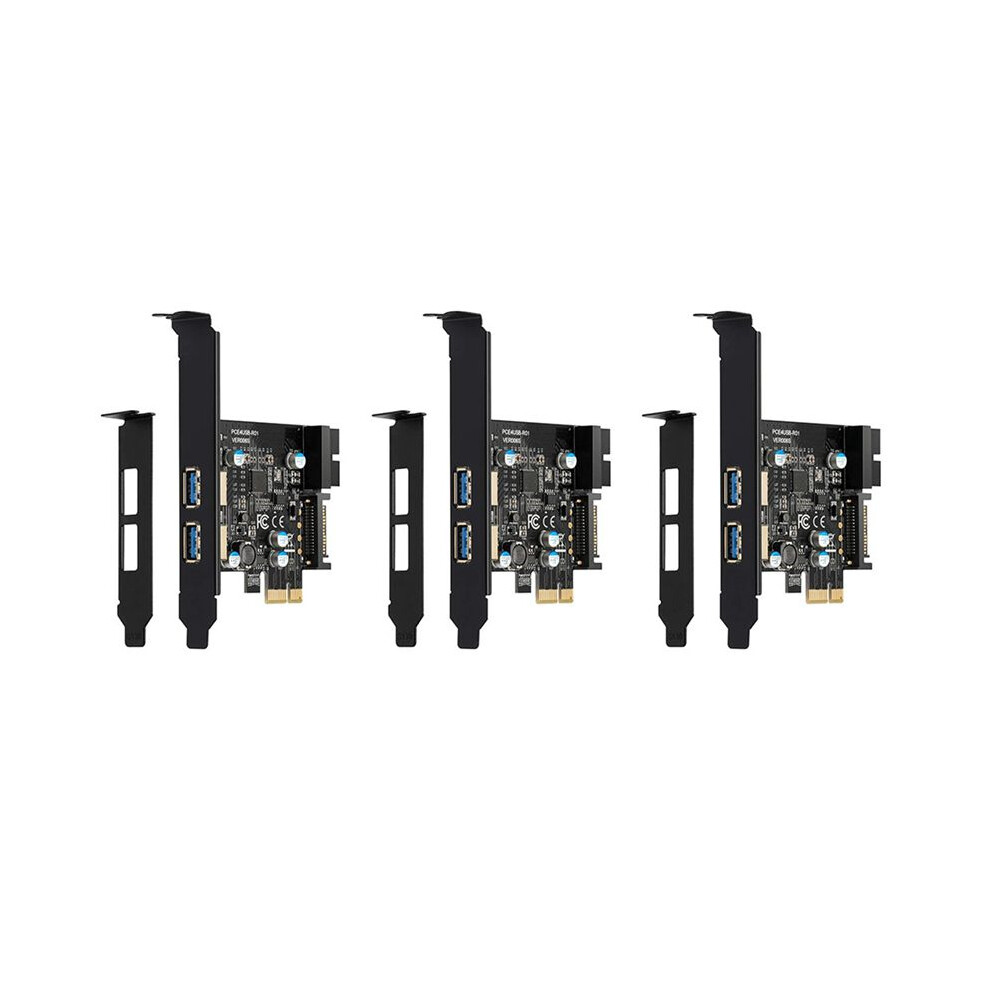 3X Pci-E To Usb 3.2 Gen 1 Adapter Card, 5Gbps Pci Express (Pcie) Expansion Card Internal Usb3.0 Hub Pci Express Card 4712166956195