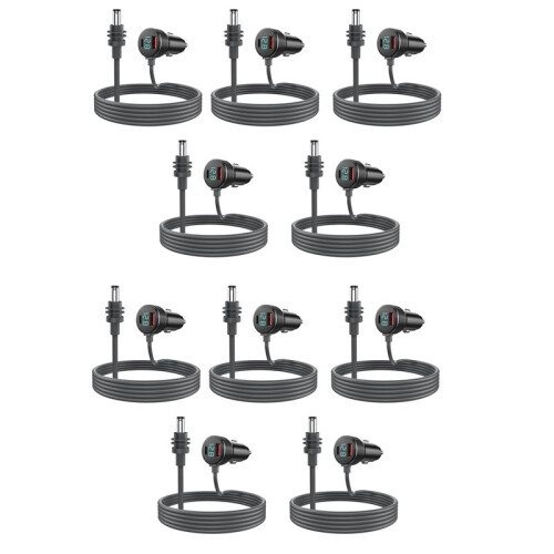 10X 3-in-1 for Starlink   Power Cable 65W Type-C USB Socket Cigarette Lighter with LED Voltmeter Display